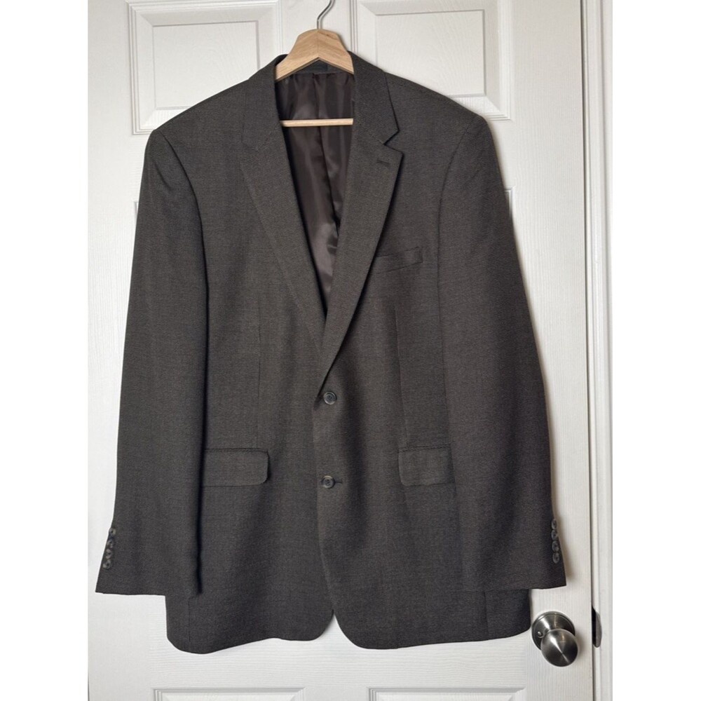 Andrew Fezza Signature Collection Blazer Brown Birdseye Notch 2 Button Men's 44L
